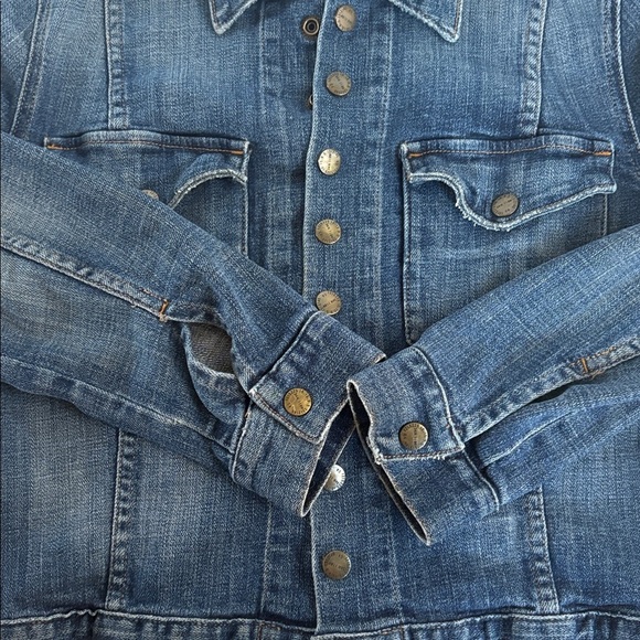 Current Elliott The Snap Jacket jean jacket cropped perfectly worn snap closure - Picture 14 of 16